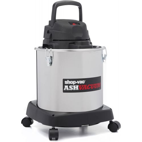  Shop Vac 4041400 Ash Dry Vac with Dolly, Stainless Steel Tank, 5 gal, Long Hose, 6.3 Amps, (1 Pack)
