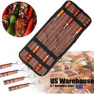 Shopidea Outdoor 5Pcs Barbecue Tools Set Picnic BBQ Cooking Stainless Steel Meat Grill Fork [US Warehouse] by ShopIdea