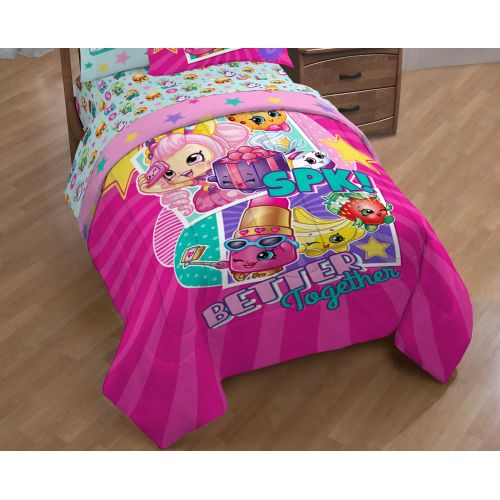  Shopkins Better Together 2 Piece TwinFull Comforter and Sham Set, Kids Bedding