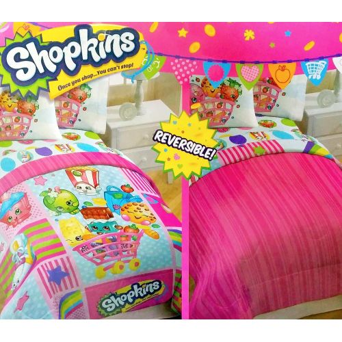  Shopkins Patchwork Reversible Comforter - Twin Size