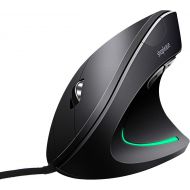 [아마존베스트]Shoplease Wired Vertical Mouse, Optical Ergonomic Mouse with 4 Adjustable DPI 800/1200/2000/3200, 6 Buttons USB Computer Mouse, Better for Large Hands, Black