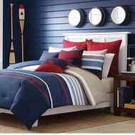 Shopping Experts 3 Piece Nautical Striped Pattern Comforter Set Full/Queen Size, Featuring Reversible Bold Coastal Inspired Design Comfortable Bedding, Stylish Marine Themed Boys Fun Bedroom Decor,