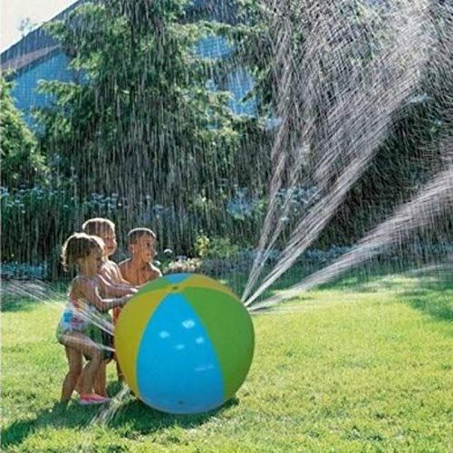  Shoppy Star Environmental Protection Outdoor Toys Water Polo Inflatable Water Spray Toy Summer Beach Ball Garden Lawn Ball Toys Supplies: 78cm-Diameter