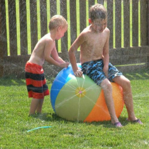  Shoppy Star Environmental Protection Outdoor Toys Water Polo Inflatable Water Spray Toy Summer Beach Ball Garden Lawn Ball Toys Supplies: 78cm-Diameter