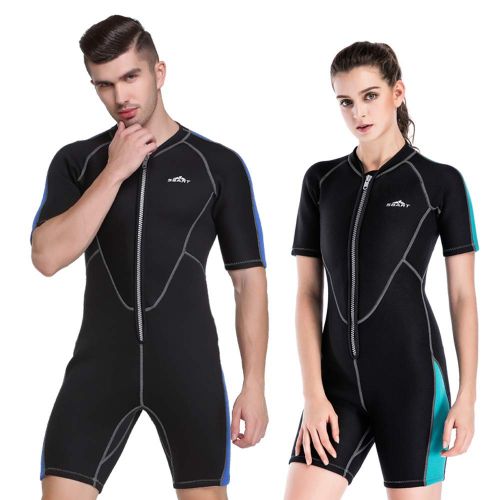  Shorty Wetsuit Unisex Short Sleeve 2MM Neoprene Wetsuit Men for Surfing One Piece Triathlon Scuba Diving Spearfishing Wetsuit Women Surfing