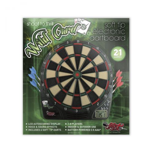  Shot! Darts Wildcard Soft Tip Dartboard-Electronic Dart Board-Soft Tip Darts and Dartboard Set