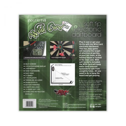  Shot! Darts Wildcard Soft Tip Dartboard-Electronic Dart Board-Soft Tip Darts and Dartboard Set