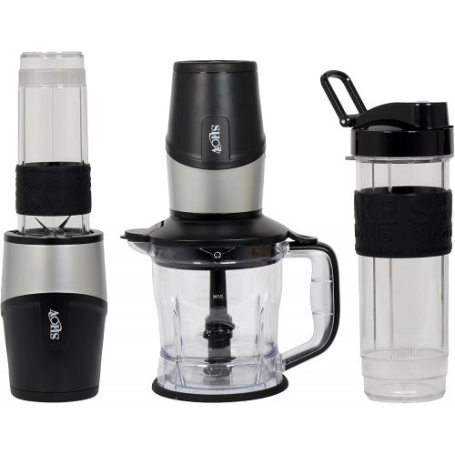  SHOV 2 IN 1 Set STANDMIXER MIXER SMOOTHIE MAKER 500W + TRINKFLASCHE 570ML (Schwarz)