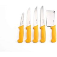 [아마존베스트]Shov Butchers knife kitchen knife slaughter knife cutting knife meat chopper chopper knife 5 pieces stainless steel rustproof professional quality