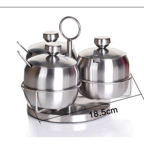  ShowKing Tainless Steel Seasoning Tank Castor  Seasoning Box Kitchen Supplies Stainless Steel Sauce Pot Storage (Color : #4) Thicken Bottom, Spice Organizer (Color : #4)