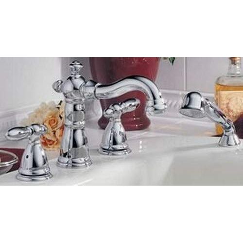  Shower Head Delta T4755-LHP Victorian Roman Bathtub Faucet with Hand Shower Trim without Handles, Chrome