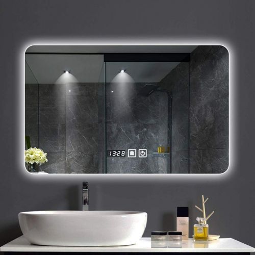  Shower Mirrors Mirror Led Bathroom Mirror Wall Mounted Anti-Fog Bathroom Mirror with Light Toilet Smart Mirror Bathroom Bluetooth Light Mirror (Color : Silver, Size : 70903cm)