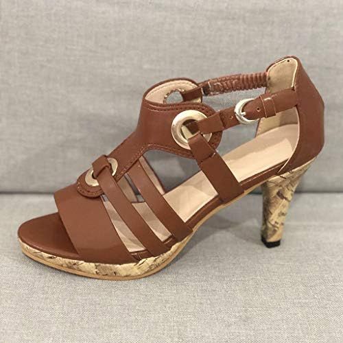  [아마존베스트]Showsing Womens Sandals Heel Rome Wedge Heel Open Toe Espadrilles Women Ankle Buckle Beach Shoes Strap Sandals Shoes 8 cm Black Brown Green Grey Red