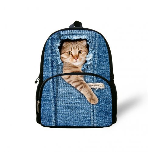  Showudesigns Cool Denim Cat Preschool Backpack Little Kids Kindergarten Bag