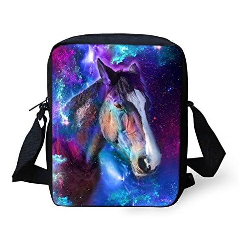  Showudesigns Small Crossbody Bags Kids Toddler Mini Schoolbag School Bookbag Galaxy Horse