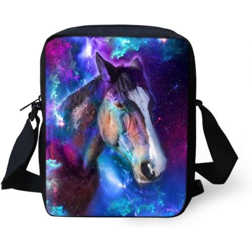  Showudesigns Small Crossbody Bags Kids Toddler Mini Schoolbag School Bookbag Galaxy Horse