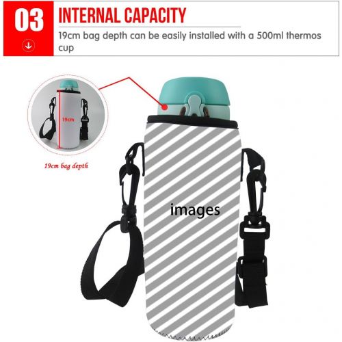  Showudesigns Insulated Water Bottle Carrier with Strap Neoprene Sleeve Sling Cover Bag Drink Bottle Holder Pouch Crossbody