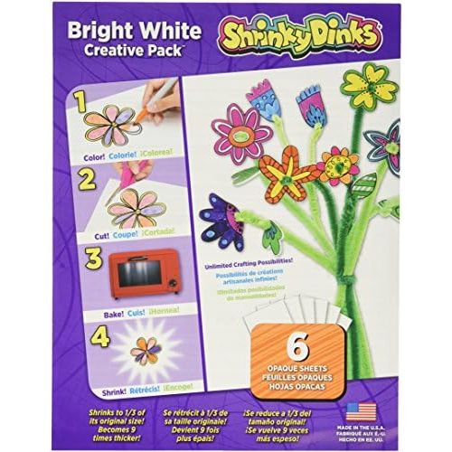  [아마존베스트]Shrinky Dinks Bright White 6 Sheet Creative Pack