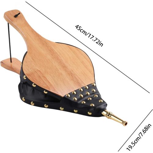  Shuanghua Wooden Bellows, Natural Hand Blower for Grill Fireplace, Bellows for Wood Stove/fire Pit, Fire Blower with Hanging Strap, Manual Air Blower for Outdoor Camping BBQ Chimney Cooking