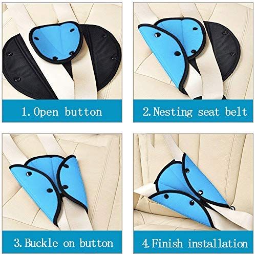  [아마존베스트]Shuangjishan Seatbelt Adjuster,Shoulder Neck Strap Protector Positioner Locking Clip,Comfort Universal Vehicle Car Seat Belt Safety Covers for Adult Kids(2 Pack)