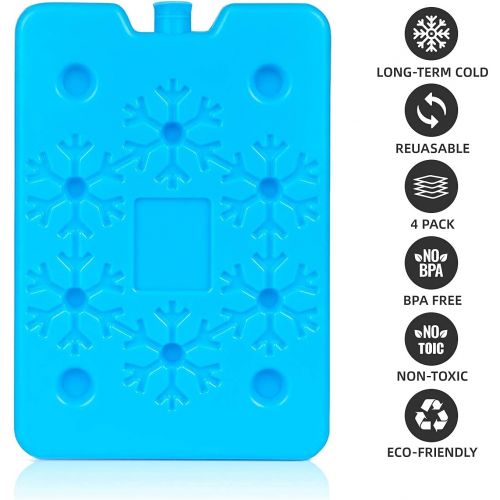  shuangjishan Ice Pack for Lunch Box,Ice Pack Cooler Reusable,Keep Cold & Fresh,Long Lasting,Thin Freezer Ice Pack for Camping,Fishing,Beach & Picnics,Set of 4,Large