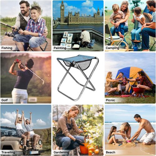  Shuangjishan Folding Fishing Stool,Lightweight Camping Stools,Collapsible Portable Compact Travel Stools Fold Camp Chair Stool for Walking Hiking Hunting