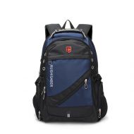 Shubao Oxford Swiss USB Charging 17 Inch Laptop Men Waterproof Travel Rucksack Female Vintage School Bag Navy Blue 17 Inches