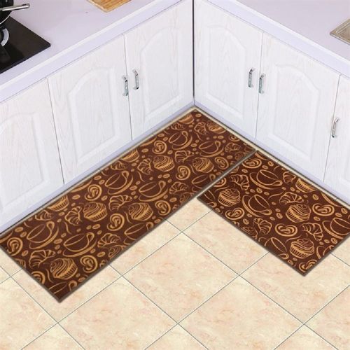  Shuheng Kitchen Floor Mat 2 Piece Sets Kitchen Mat Doormat Runner Bathroom Rug Laundry Mat Laundry Rug Non-Slip Rubber Backing Boho Carpet