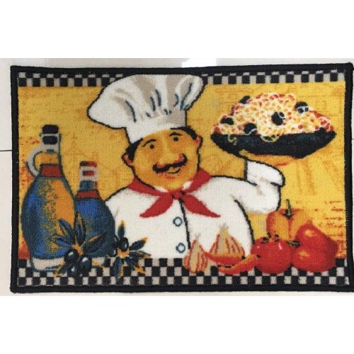  Shuheng 2 Pieces Fat Chefs Kitchen Doormat Runner Bathroom Rug Floor Mats Runner Rug Set,Kitchen Mat, Non-Slip Rubber Backing Carpet Kitchen Area Rug, 15x47+15x23 (15x47+15x23, Pas