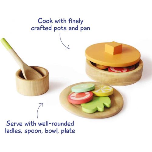  shumee Wooden Toys- Lil Chefs Wooden Cooking Set (Age 3+) 16 Piece Toy Set