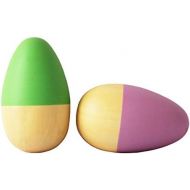 Shumee Toys - Wooden Egg Shakers for Babies (6 Months+) - Musical Rattle Montessori Toy - Set of 2 Easter Eggs (Purple and Green)