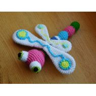 /ShumelkiStore Dragonfly Crochet, Multicolored Dragonfly, Rainbow Dragonfly, Cognitive toy, Tactile toy, Colorful toy, Plush toy, Sensory Toy, Teethers