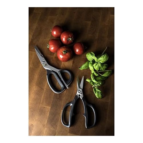  Shun Cutlery 2 Piece Kitchen Shear Set, Stainless Steel Cooking Scissors, Blades Separate for Easy Cleaning, Comfortable, Non-Slip Handle, Kitchen Shears Heavy Duty