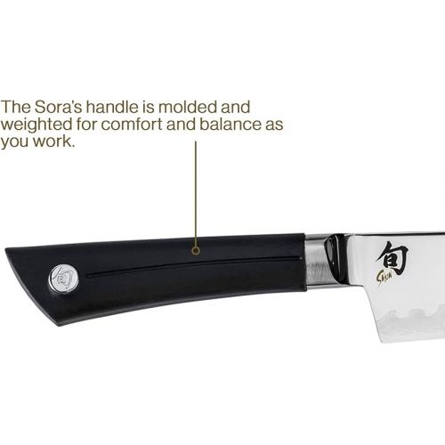  Shun Cutlery Sora Chef's Knife 8”, Gyuto-Style Kitchen Knife, Ideal for All-Around Food Preparation, Authentic, Handcrafted Japanese , Professional Chef Knife, Black