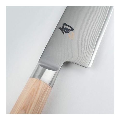  Shun Classic Blonde 7” Santoku Knife, Blonde PakkaWood Handle, Full Tang VG-MAX Blade