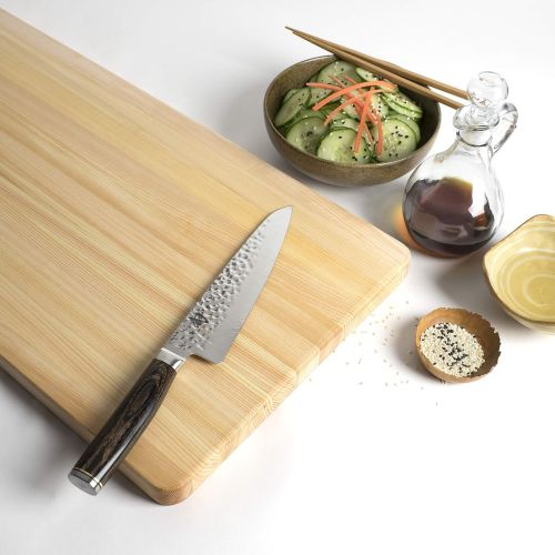  Shun Premier 7-inch Asian Cook’s Knife; High-Performance Japanese Knife; Lighter, Nimbler, Multi-Purpose Kitchen Knife; Handcrafted, Damascus Cladding, Hammered Tsuchime Finish, Pa