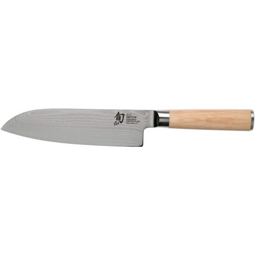  Shun Classic Blonde 7” Santoku Knife, Blonde PakkaWood Handle, Full Tang VG-MAX Blade