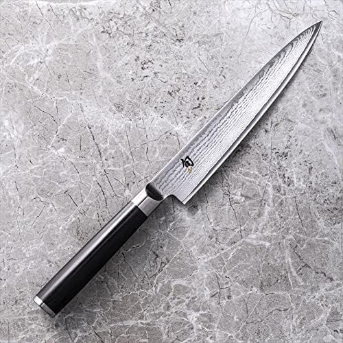  Shun Classic Utility Knife, 6 inch VG MAX Steel with Full Tang Pakkawood Handle, DM0701