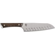 Shun Kanso Santoku 7 Inch Hollow Ground Premium Stainless Steel Blade and Wood Handle Traditional Asian Design Handcrafted in Japan, Multi-Purpose Kitchen Knife