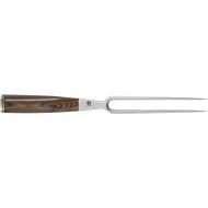 Shun Premier Two-Pronged Carving Fork; Safely Slice and Carve Roasts, Ham and Poultry With a Steadying Carving Fork; Stainless Steel, 6.5-inch Tines; Beautiful Walnut-Colored Pakka