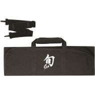 Shun Knife Roll, 8 Slots for Kitchen Knives, Carrying Case, 19.5 Inches x 18 Inches, Black