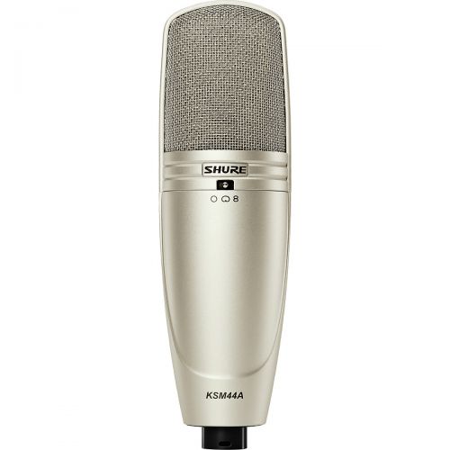  Shure},description:The KSM44A is a premium, large-diaphragm, side-address condenser microphone with multiple polar pattern options (cardioid, omnidirectional, bidirectional). The r