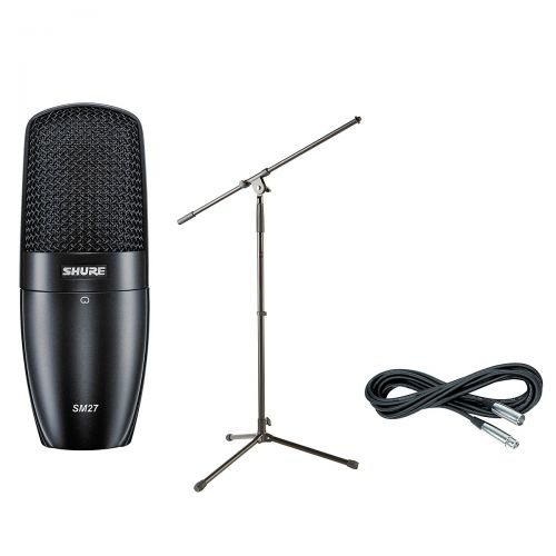  Shure},description:This specially priced Shure mic pack pairs a Shure SM27SC microphone with a Musicians Gear MS-220 tripod microphone stand and 20 Gear One XLR mic cable.Shure SM2