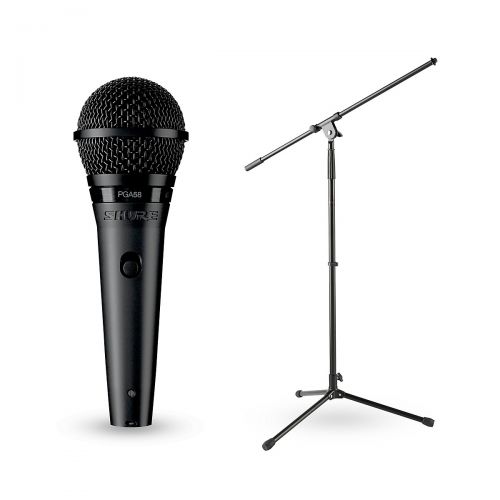  Shure},description:The PGA58 is a professional quality vocal microphone with an updated industrial design that features a black metallic finish and grille offering an unobtrusive v