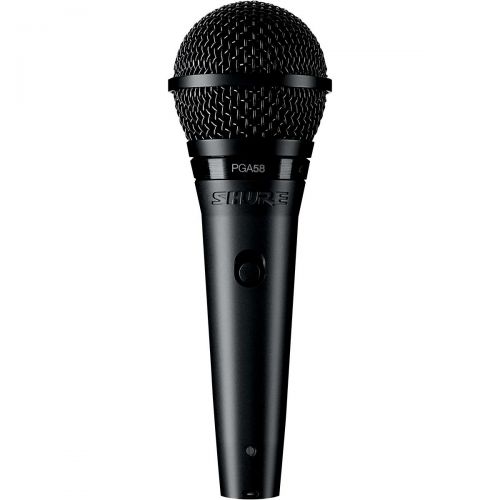  Shure},description:The PGA58 is a professional quality vocal microphone with an updated industrial design that features a black metallic finish and grille offering an unobtrusive v