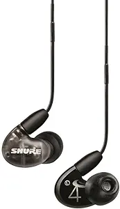 Shure AONIC 4 Wired Sound Isolating Earbuds, Detailed Sound, Dual-Driver Hybrid, Secure In-Ear Fit, Detachable Cable, Durable Quality, Compatible with Apple & Android Devices - Black
