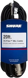 Shure C20AHZ 20-Feet Cable with 1/4-Inch Phone Plug on Equipment End (Pin 2 Hot)