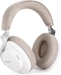 Shure AONIC 50 Wireless Noise Cancelling Headphones, Premium Studio-Quality Sound, Bluetooth 5 Wireless Technology, Comfort Fit Over Ear, 20 Hours Battery Life, Fingertip Controls - White