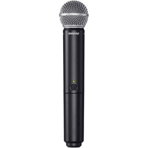  Shure BLX24/SM58 UHF Wireless Microphone System - Perfect for Church, Karaoke, Vocals - 14-Hour Battery Life, 300 ft Range | Includes SM58 Handheld Vocal Mic, Single Channel Receiver | J11 Band