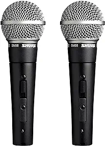 Shure SM58S Professional Vocal Microphone w/On/Off Switch (2 Pack), XLR